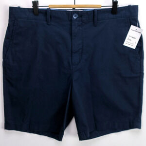 Men’s Navy Chino Shorts 36 9” Inseam Flat Front NWT Summer Casual | Penguin